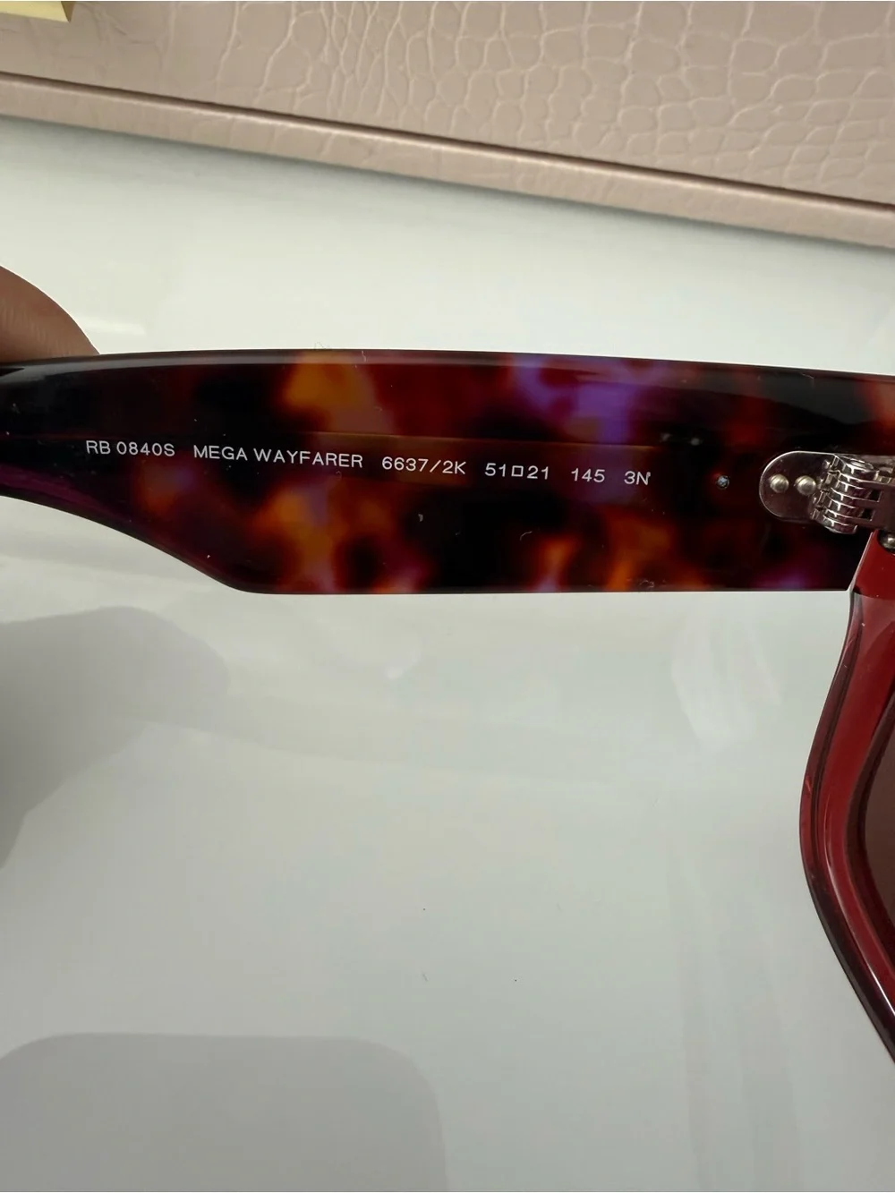 Ray-Ban Women's Red Transparent Square Sunglasses
